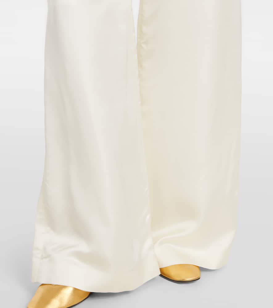 Satin wide-leg pants