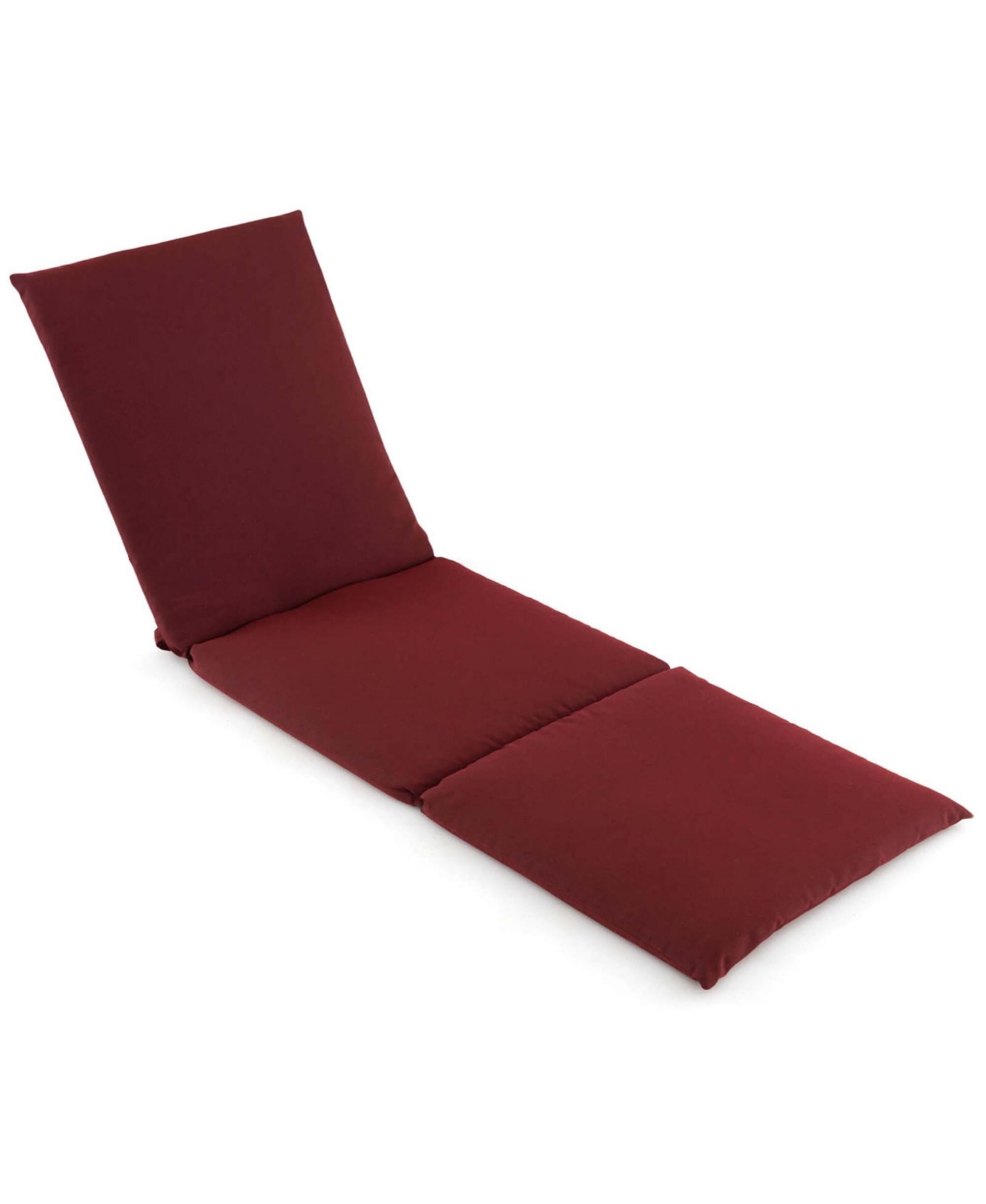 1 Pcs Outdoor Chaise Lounge Cushion with Hook & Loop Fastener Fixing Straps Patio - Red