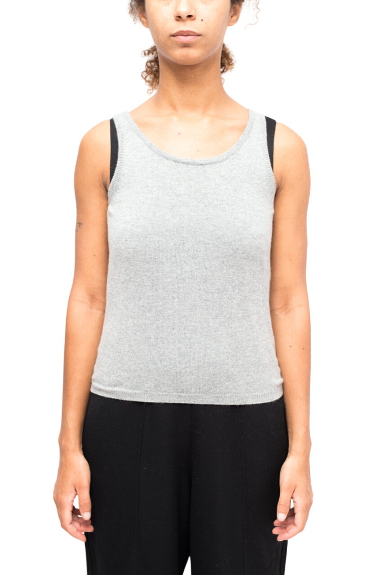 Grey Round Neck Top