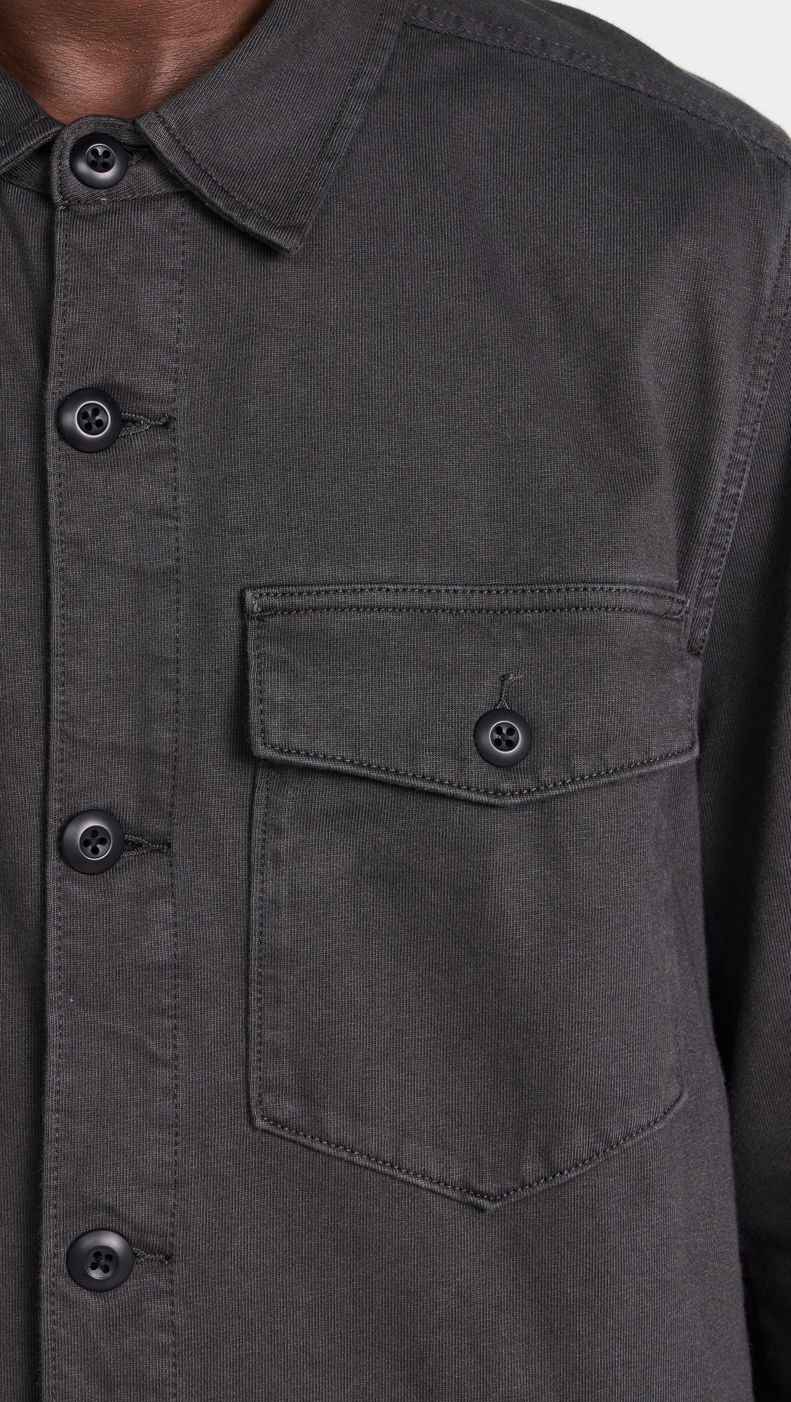 Jersey Shirt Jacket Faded Charcoal S