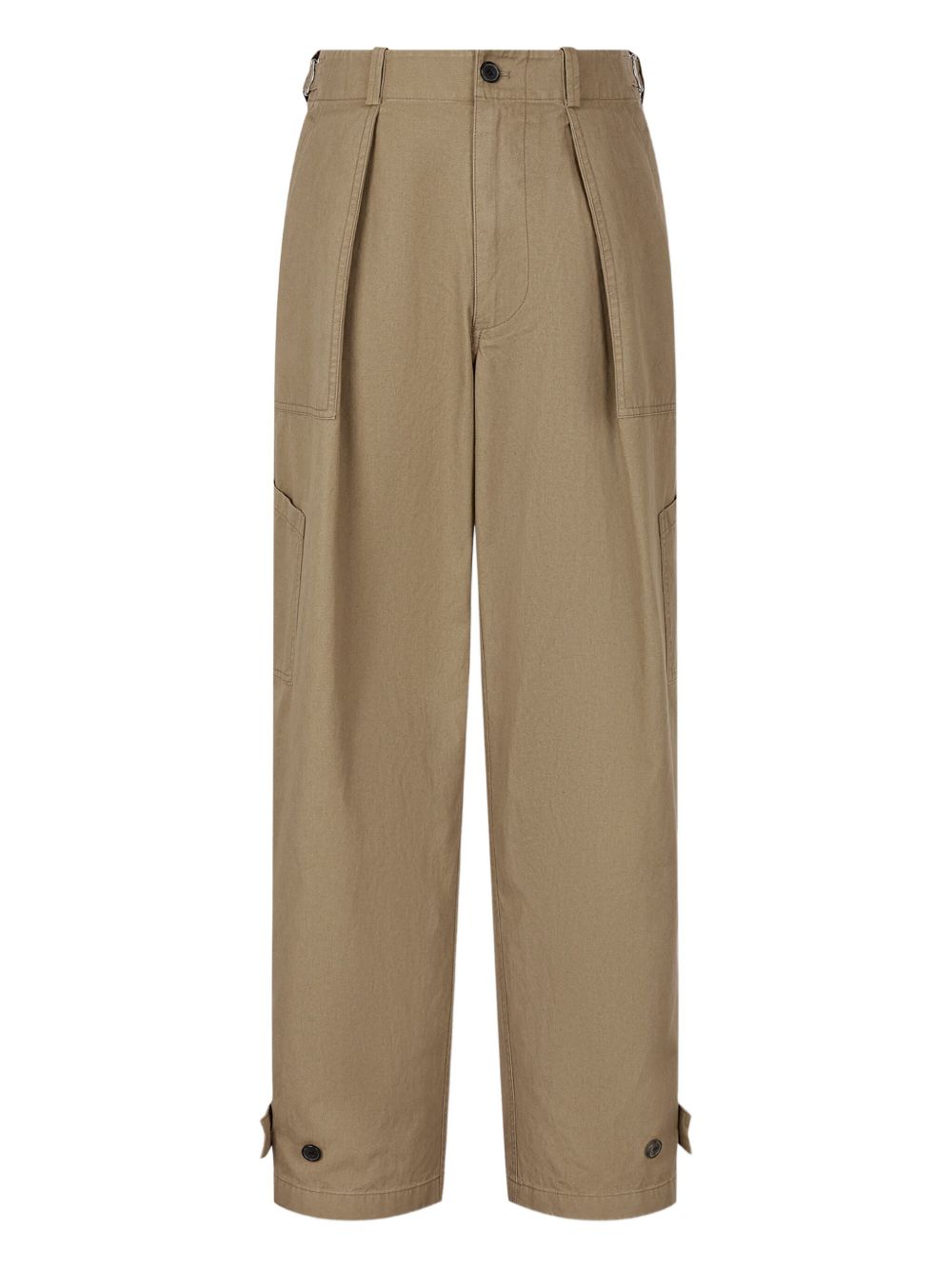 Pleat-detailed cargo trousers - Black