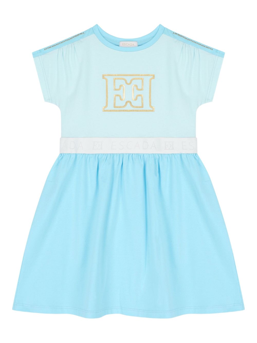 Escada Kids logo-print dress - Blue