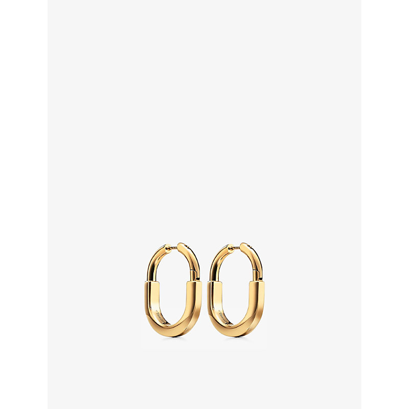 Womens Yellow Gold Lock 18ct Yellow-gold Earrings 