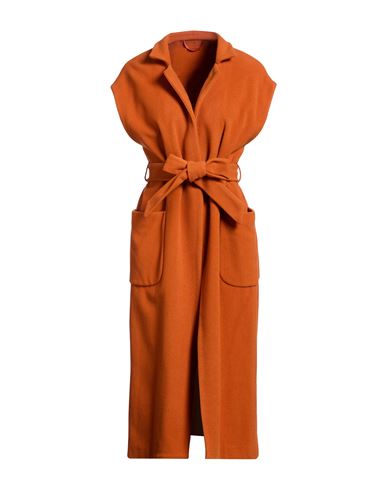 Woman Coat Rust Size 2 Virgin Wool, Polyamide