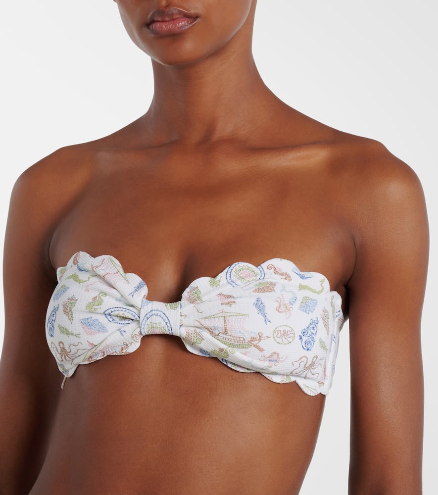 Antibes scalloped bandeau bikini top