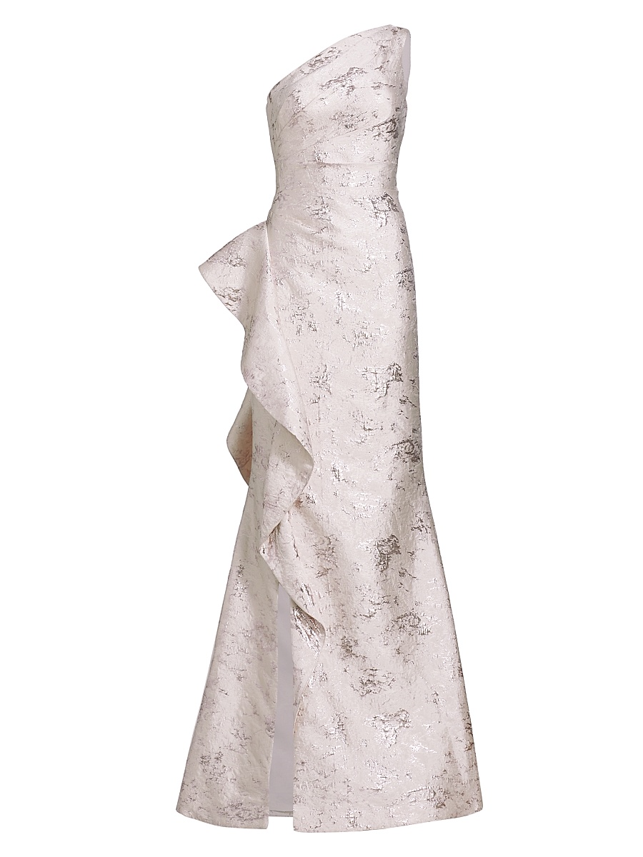 Women's Jacquard One-Shoulder Gown - Blush