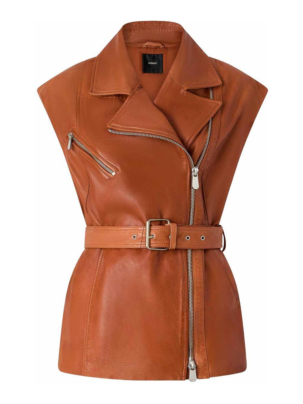 Biker-style leather vest - 44