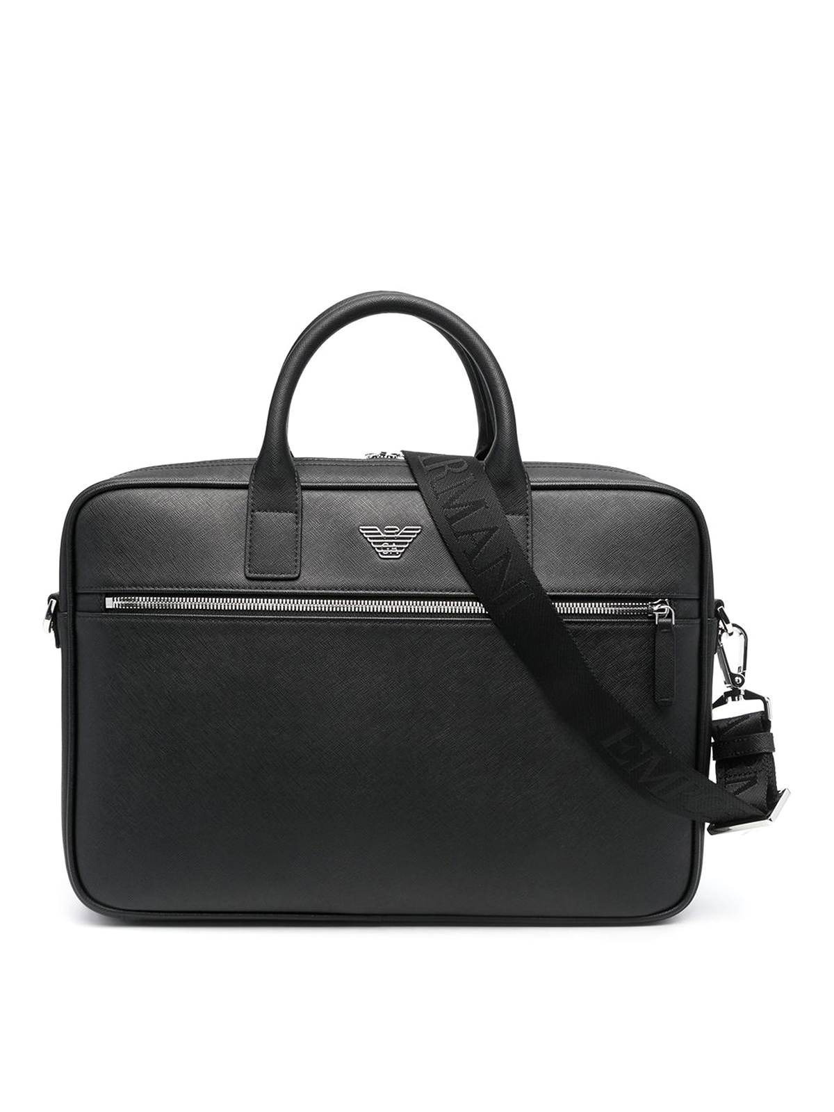 Logo Plaque Zipped Laptop Case