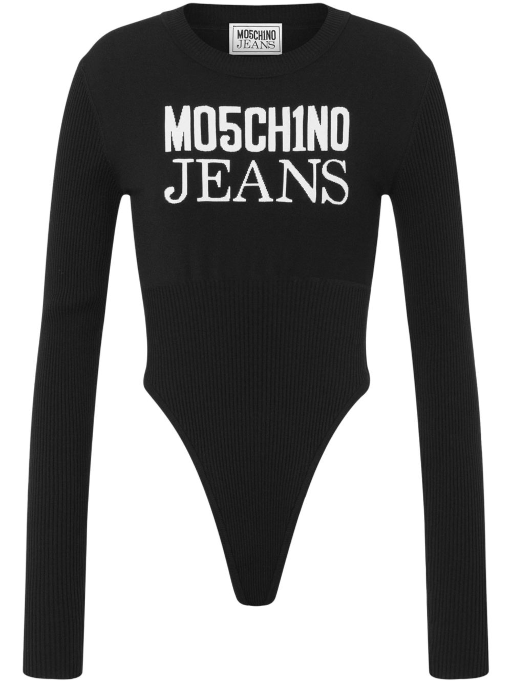 Logo-print bodysuit - Black