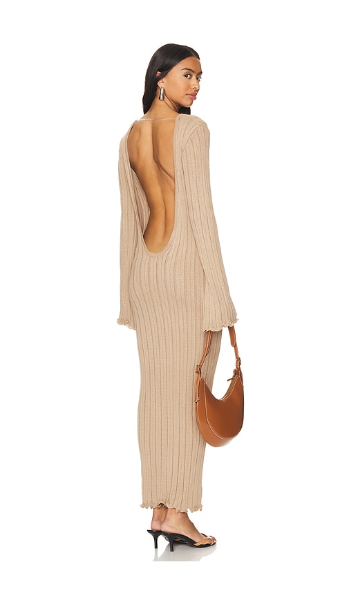 SNDYS Baha Long Sleeve Maxi Dress in Tan. -  XXS also in L, M, S, XL