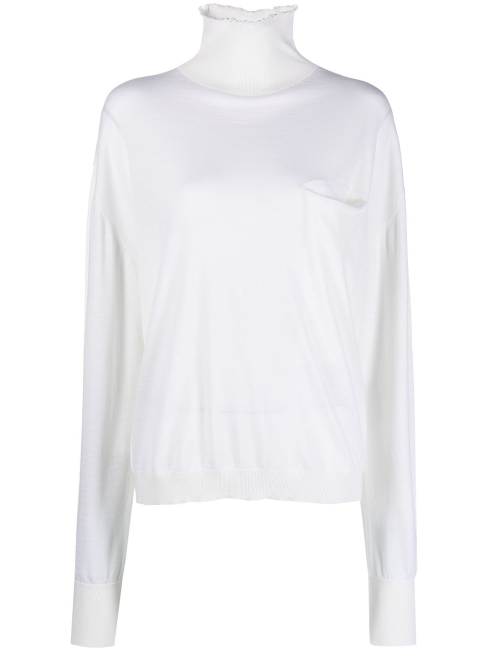 Slouch-body fine-knit jumper - White