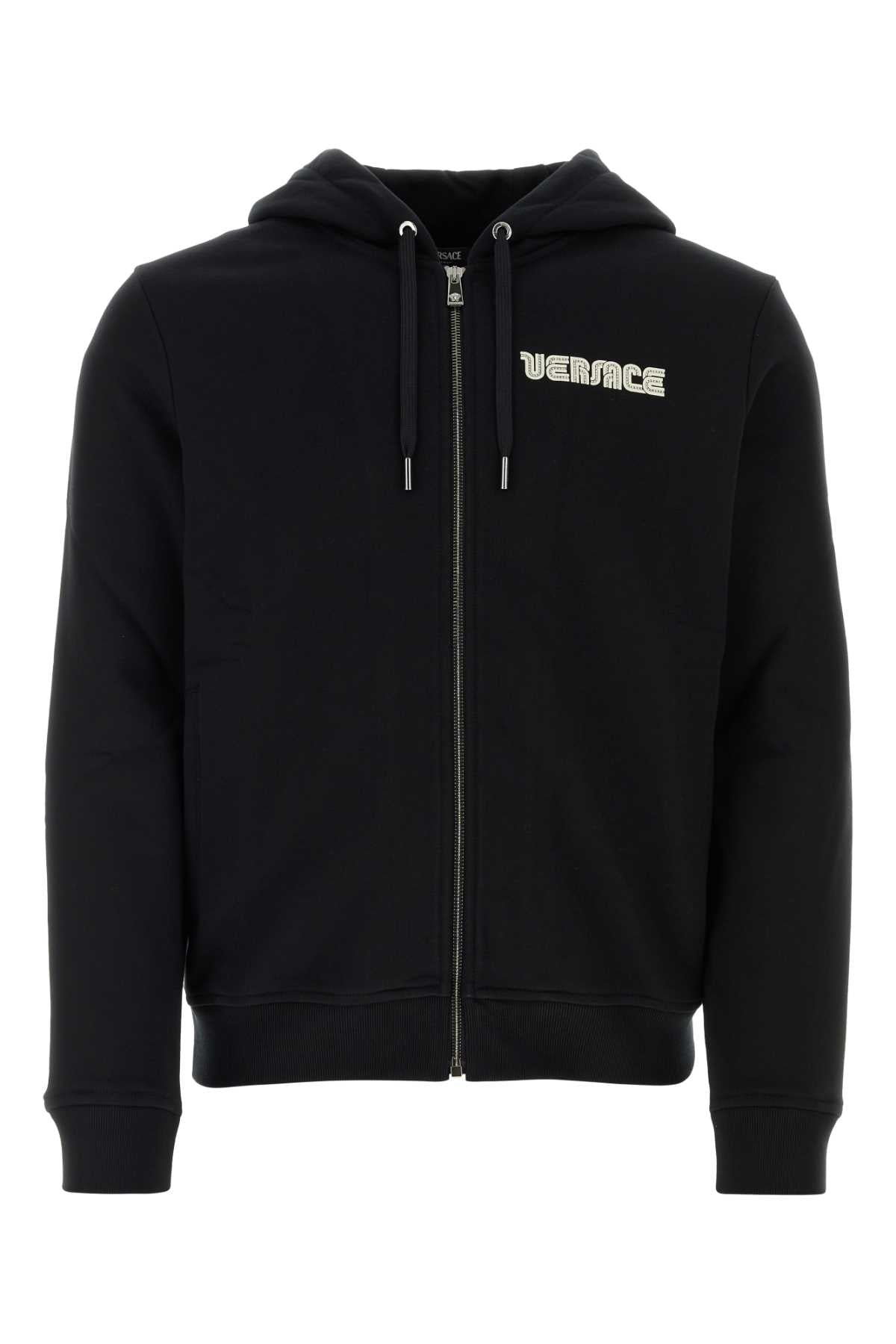 Logo-Print Cotton Sweatshirt — Black