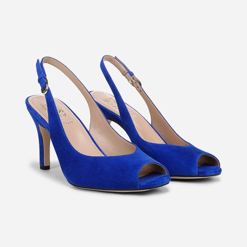 Alexa Dress Sandals, Photon Blue Suede Leather