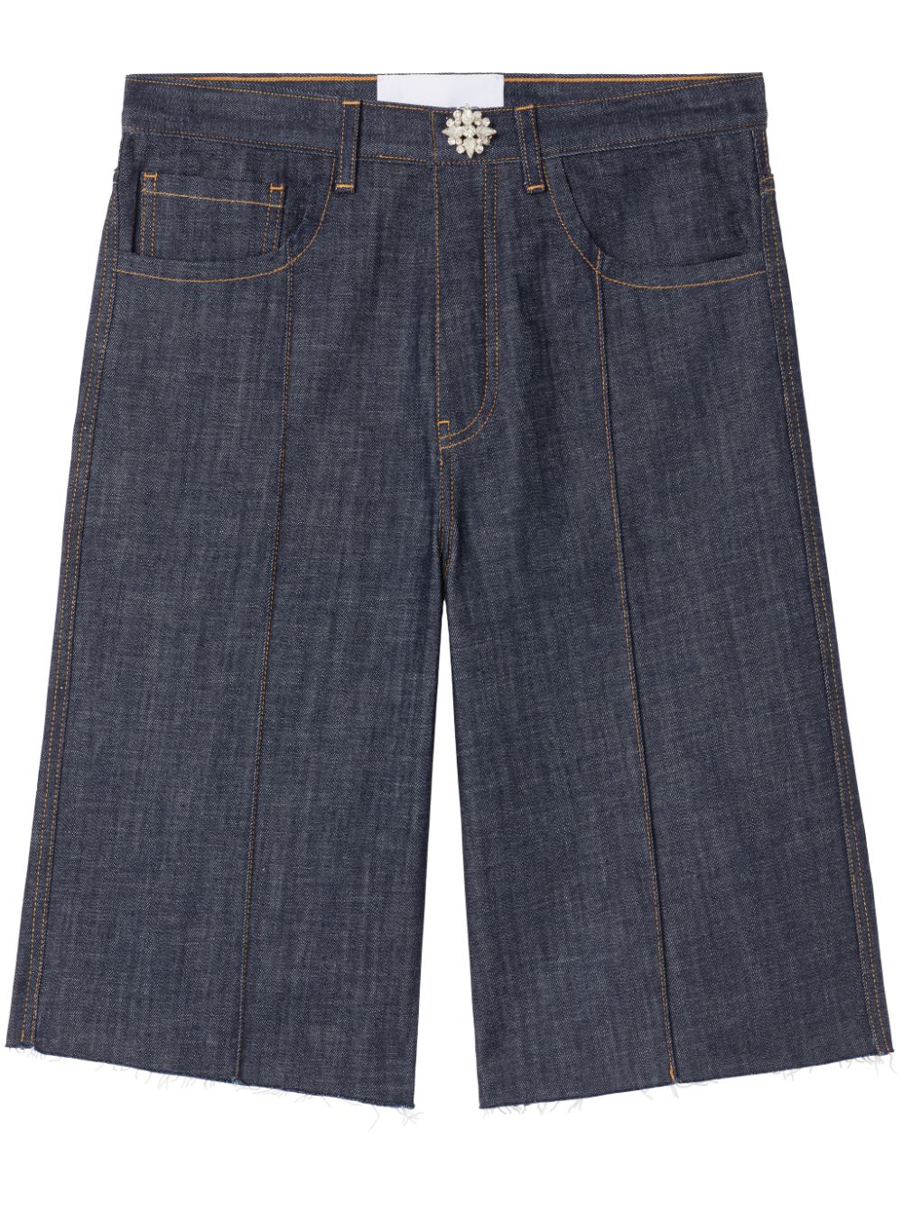 X Lutz Huelle Formal knee-length denim shorts - Blue
