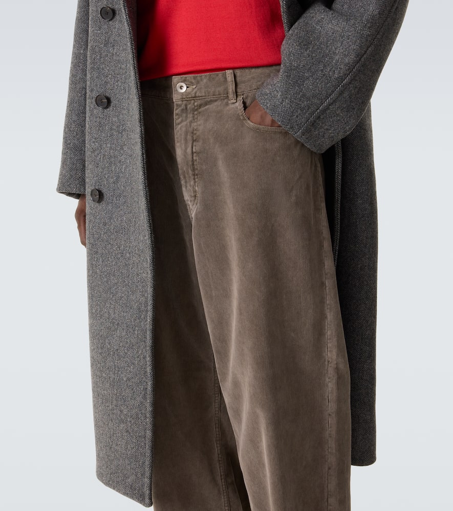 Cotton corduroy wide-leg pants
