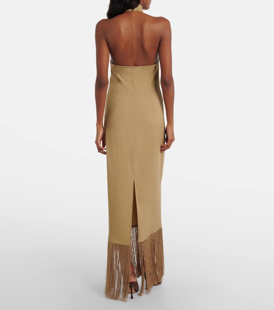 Berlin fringed crêpe cady gown