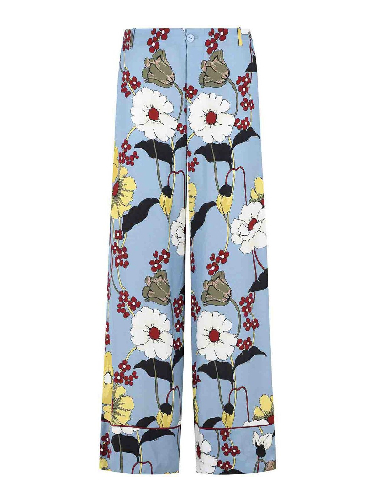 Marni - viscose trousers wide leg floral print button