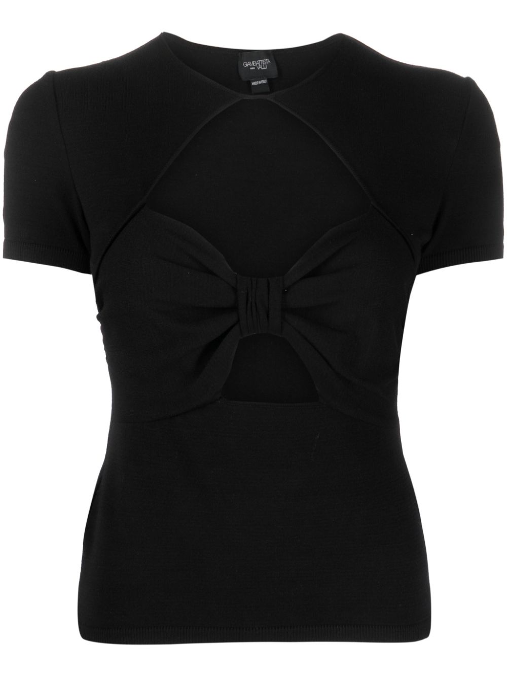 Cut-out short-sleeve top - Black
