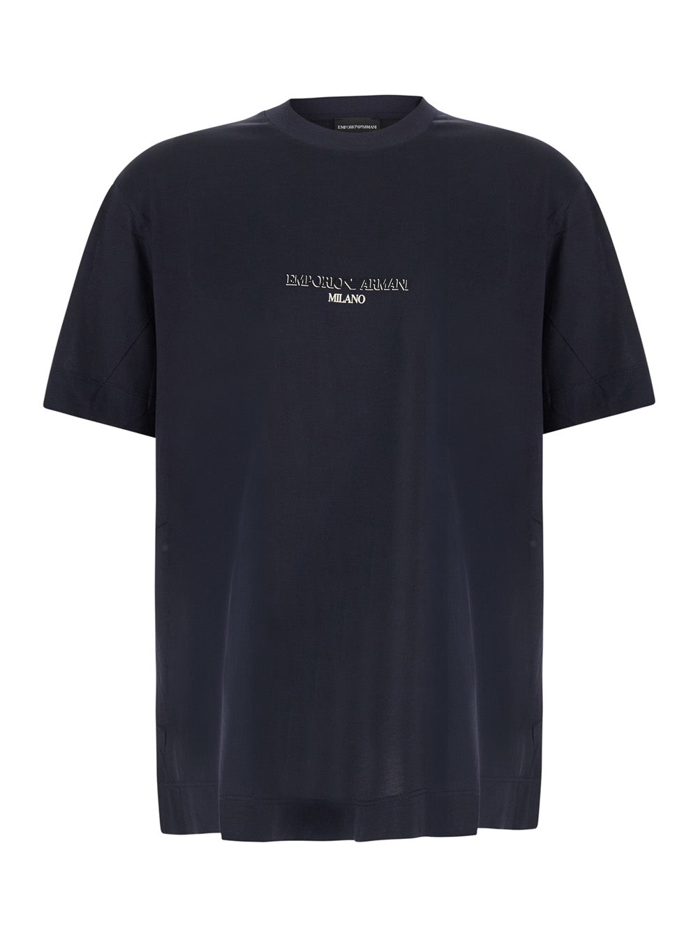 Logo-Embroidered Cotton Lyocell T-Shirt — Navy