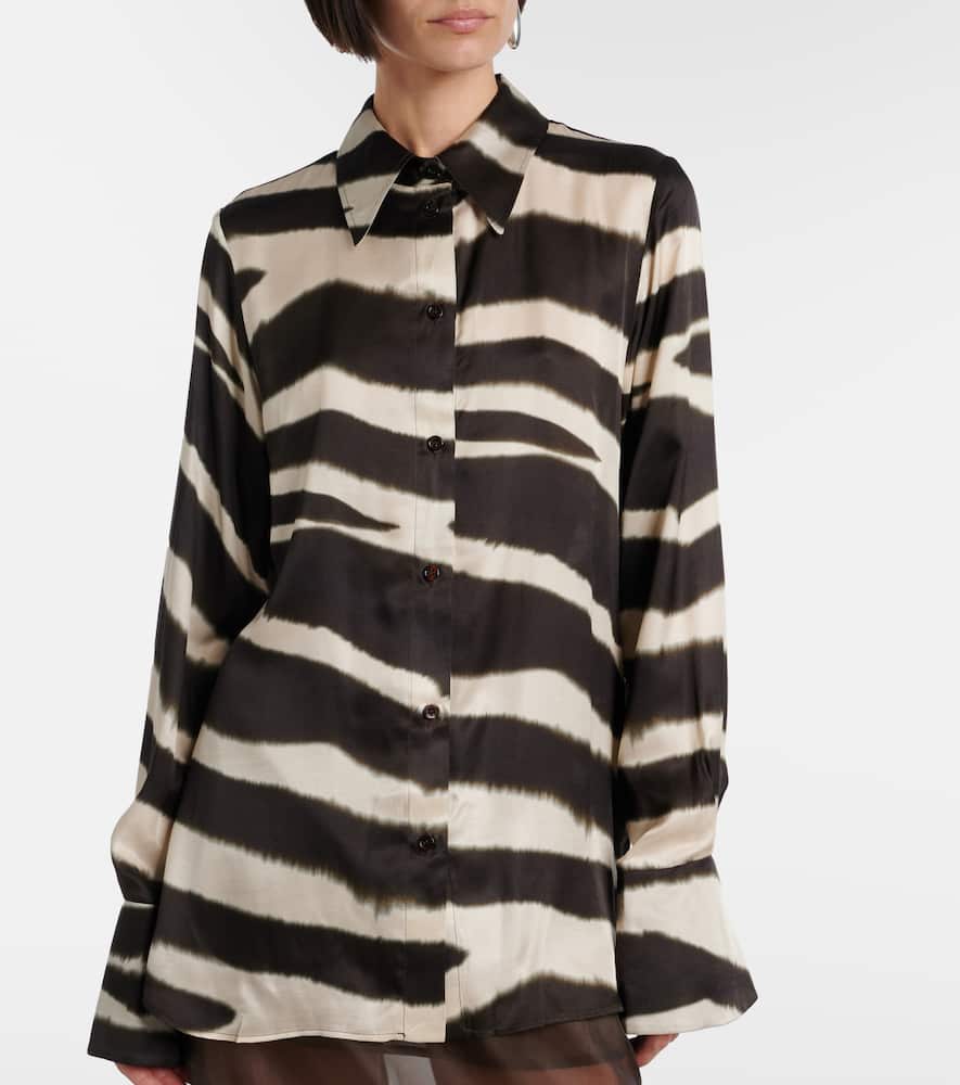 Printed satin shirt