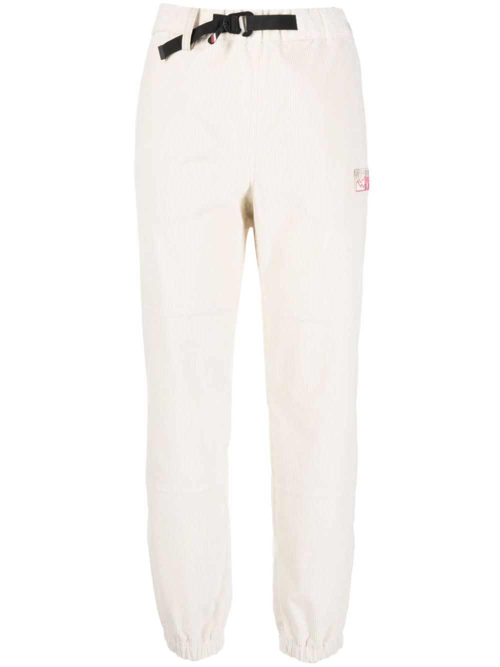 Logo-patch belted track pants - White
