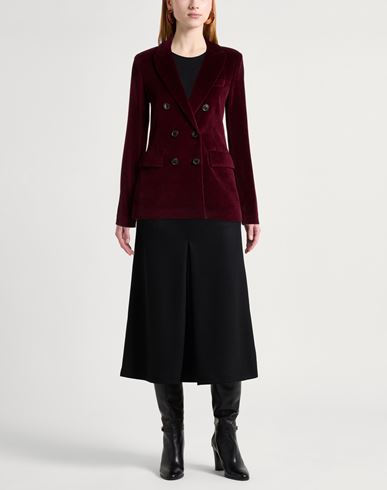 Woman Blazer Garnet Size 4 Cotton, Polyester