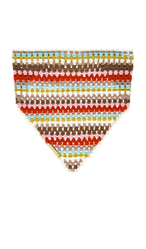 My Beachy Side Multi Striped Hand Crocheted Bandana in Red
