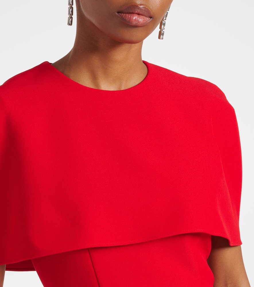 Caped crêpe midi dress