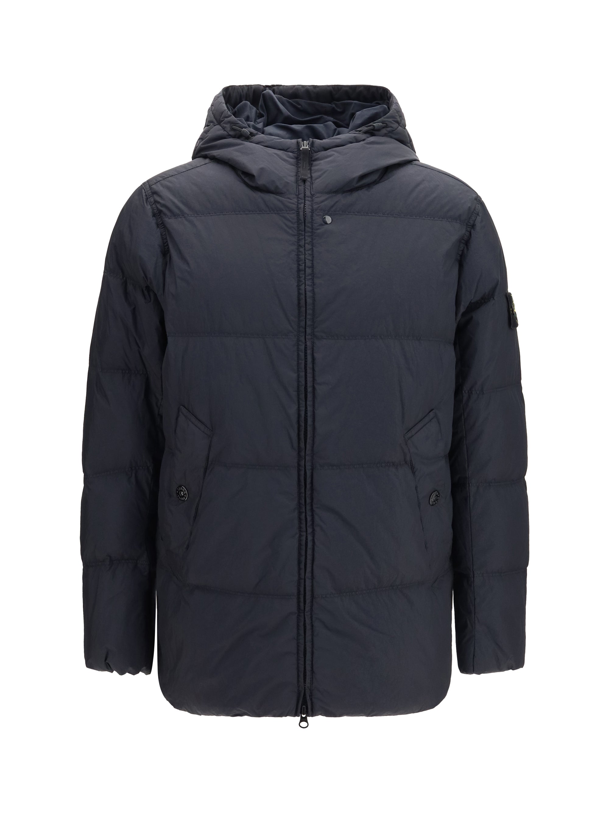 Crinkle Reps Down Jacket — Navy