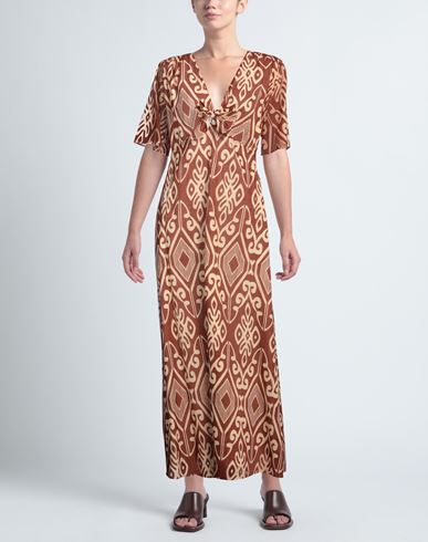 Niū Woman Maxi dress Brown Size L Cotton