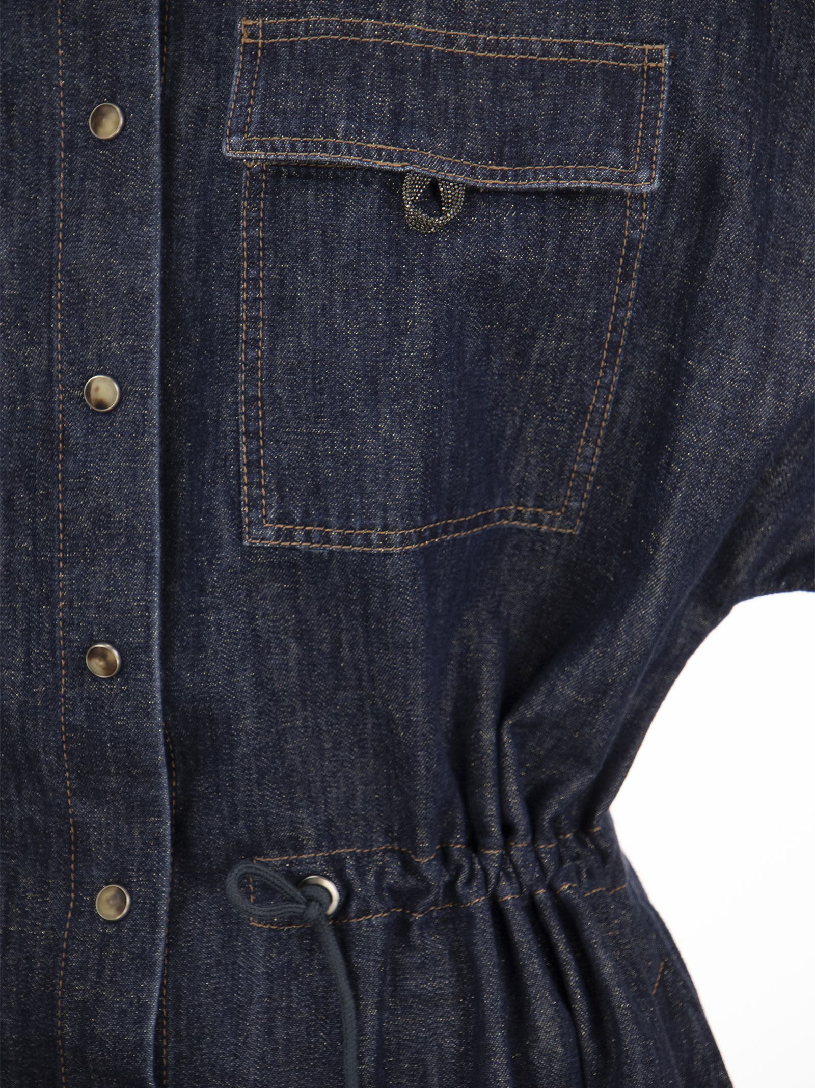 Denim midi shirt dress