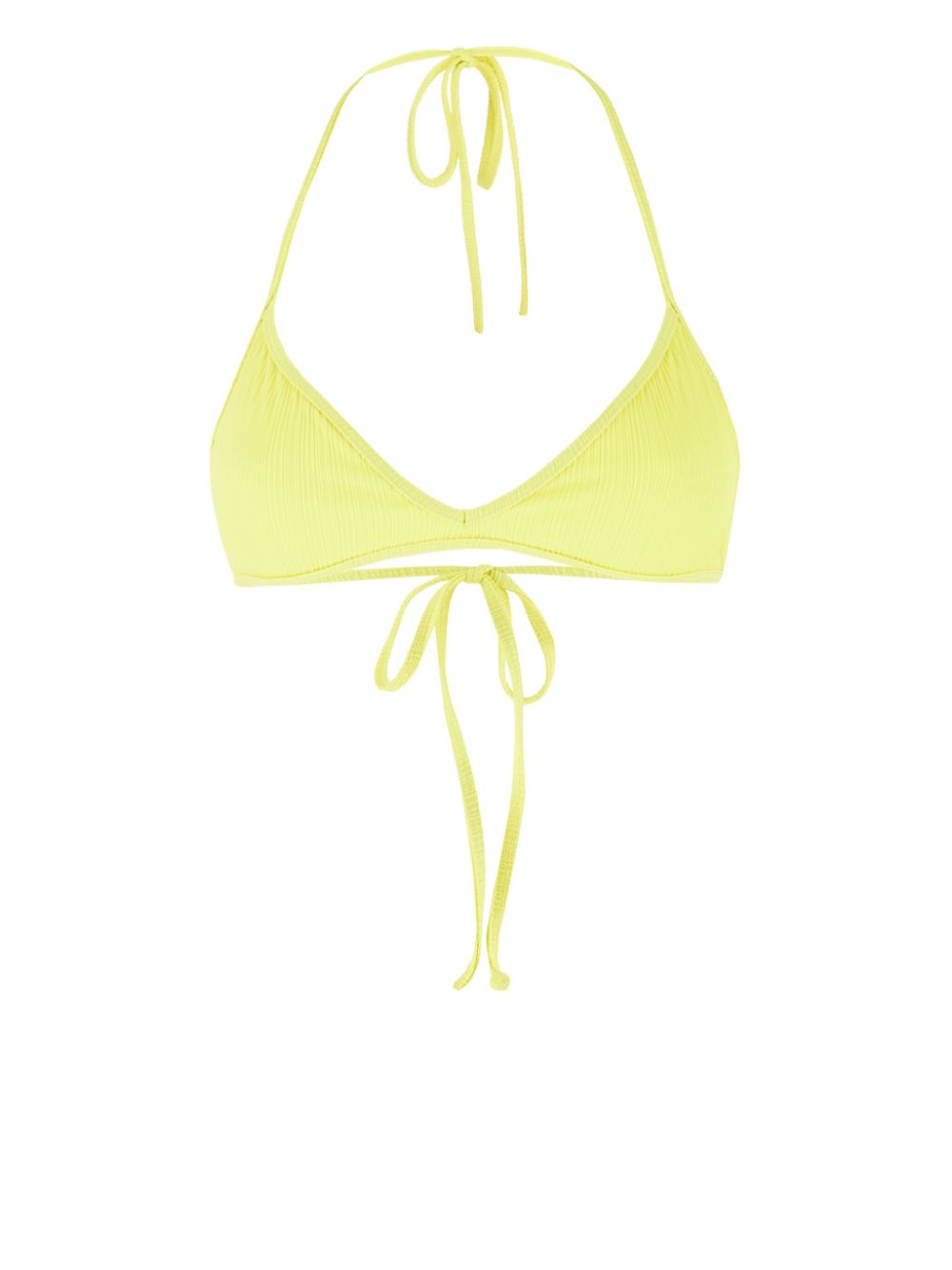 Frankies Bikinis 여성 플리세 효과 비키니 탑 - 옐로 10370PL