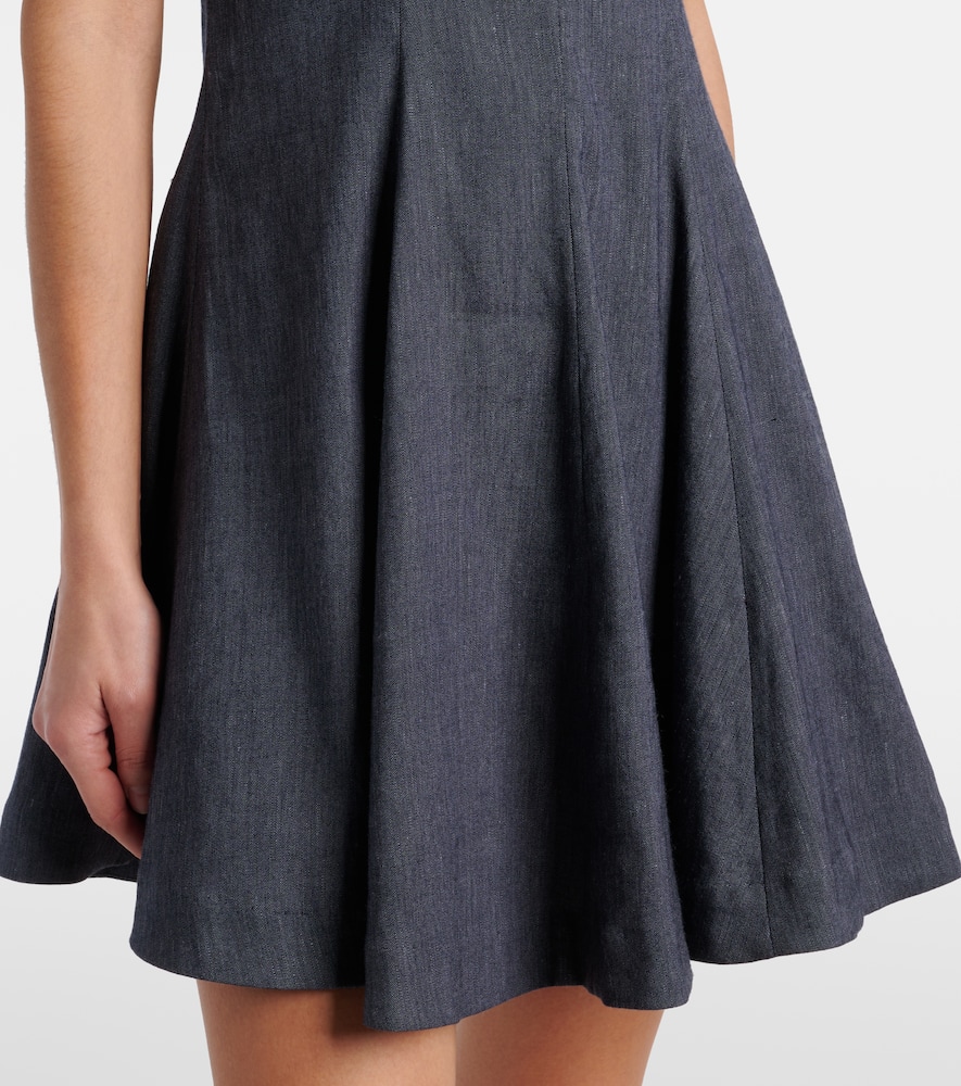Leone linen-blend denim minidress