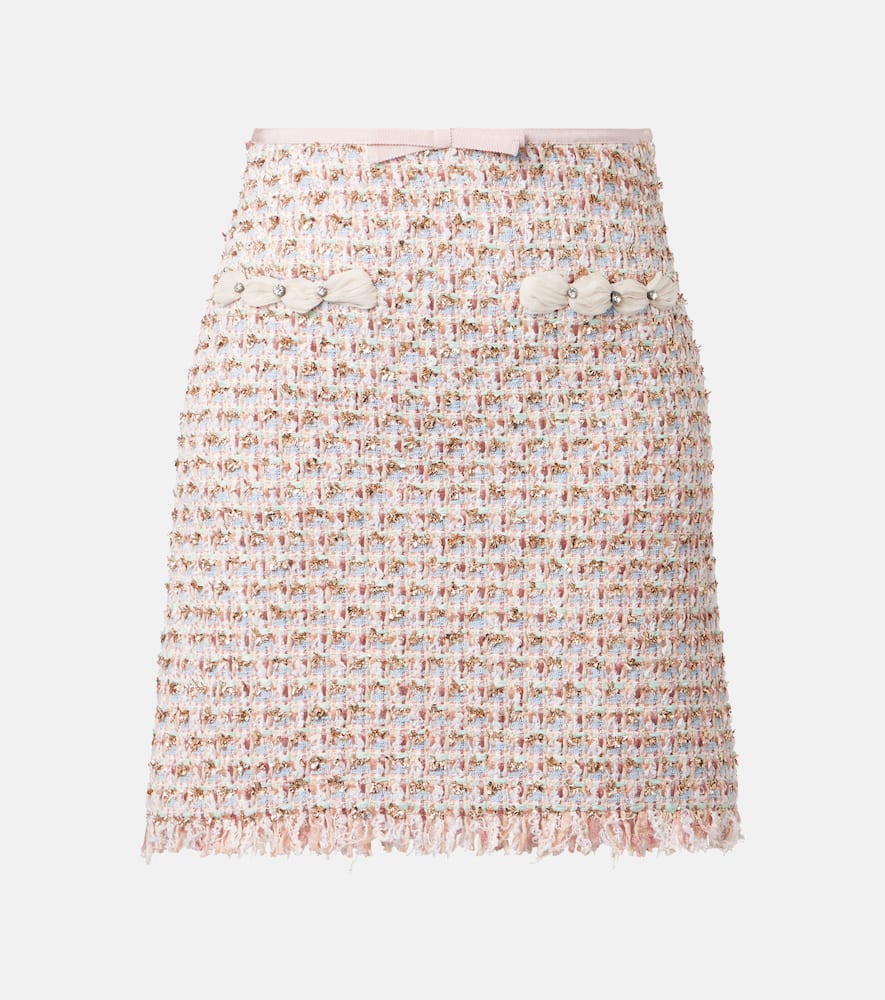 Embellished tweed miniskirt