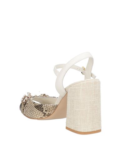 Woman Sandals Beige Size 10 Leather
