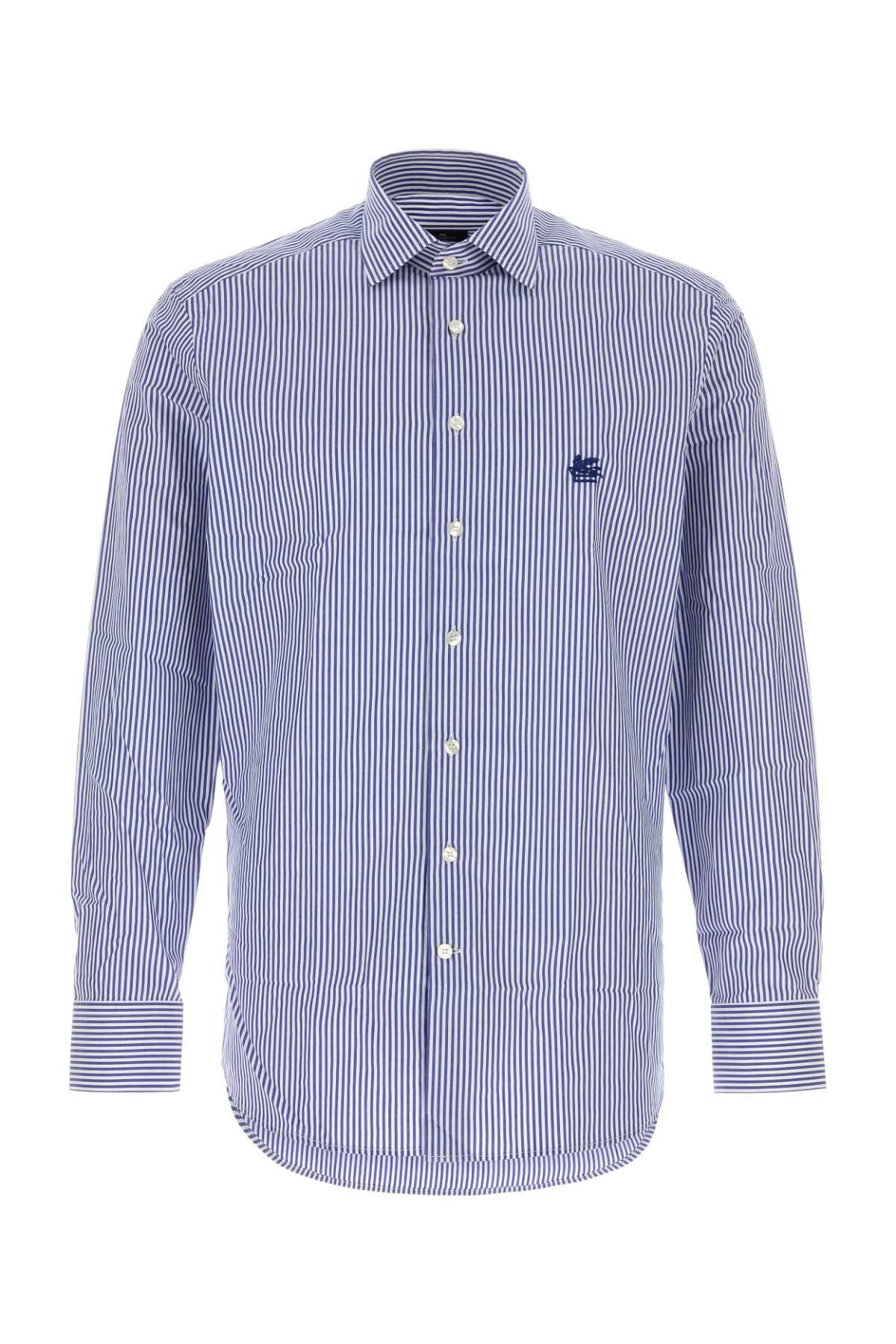 Embroidered Poplin Shirt — Blue