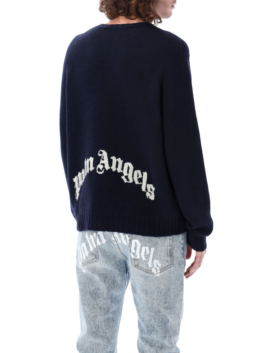 Intarsia-knit logo long-sleeve jumper