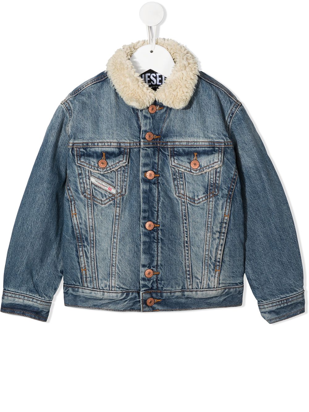 Jresky shearling-collar denim jacket - Blue