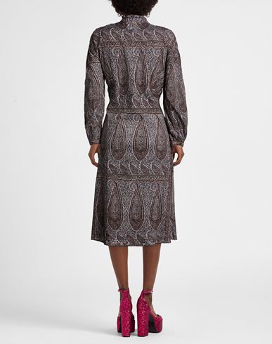 Woman Midi dress Grey Size L Cotton