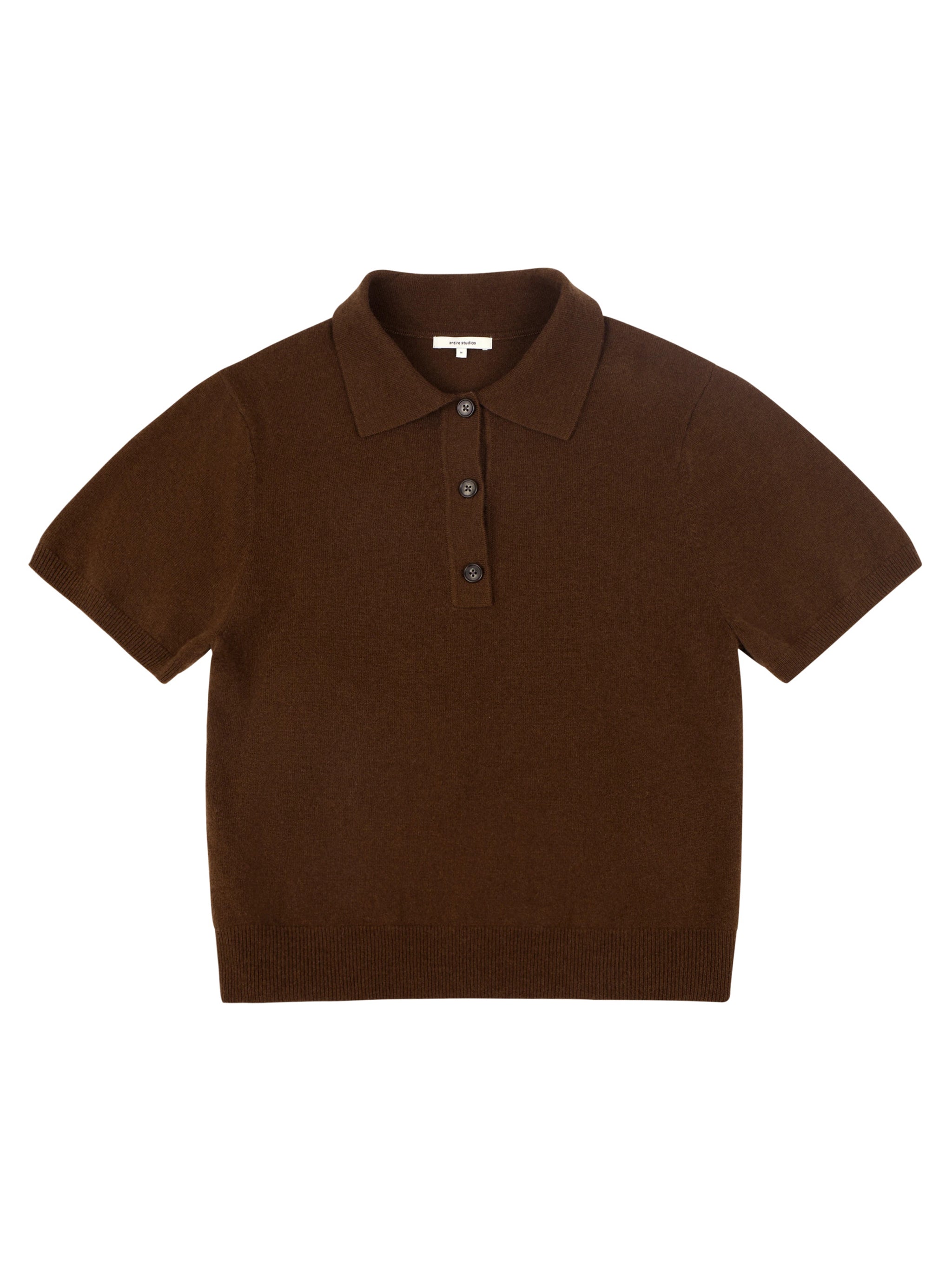 Front Half Button Placket Sweater Polo with Ribbed Cuffs and Hem
