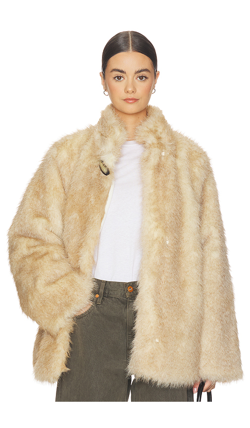WeWoreWhat Faux Fur Jacket in Tan. - L also in M, S