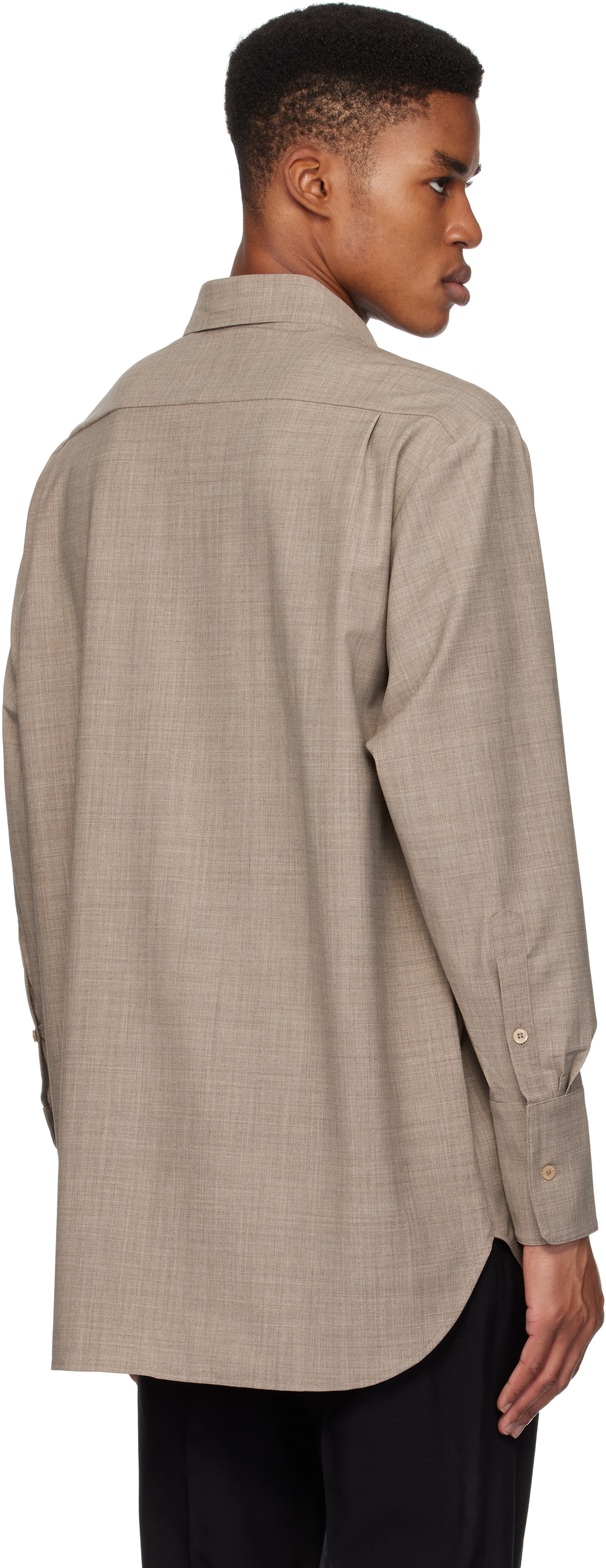 Ludovic de Saint Sernin ベージュ＆ブラウン Go To Flower シャツ