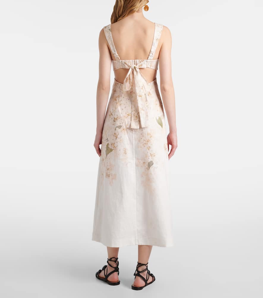 Balance floral linen midi dress