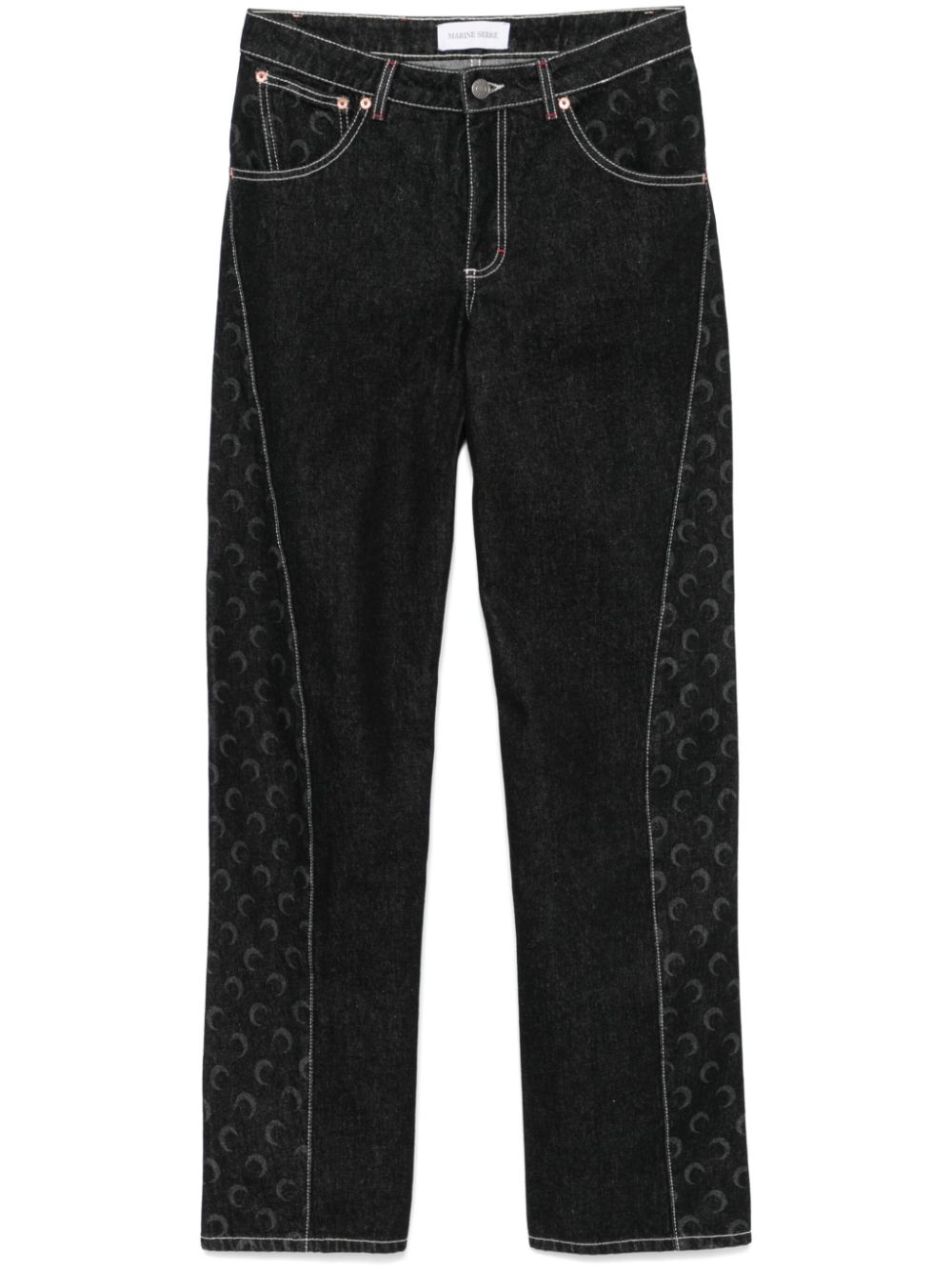 Crescent moon print denim - Black