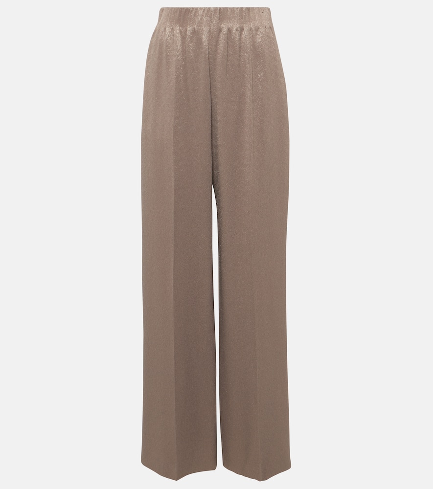 Maud high-rise metallic wide-leg pants