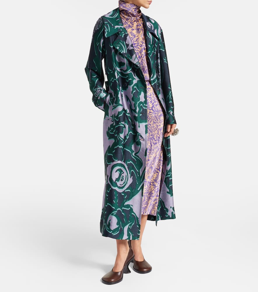 Floral silk satin blouse