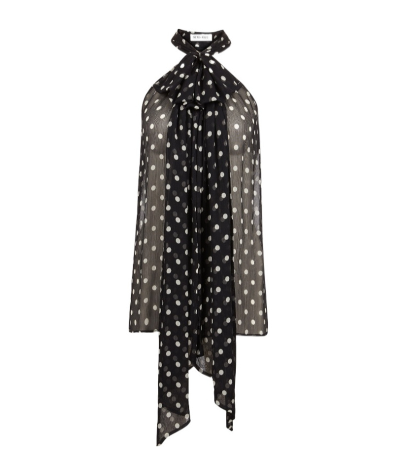 Halterneck polka-dot top