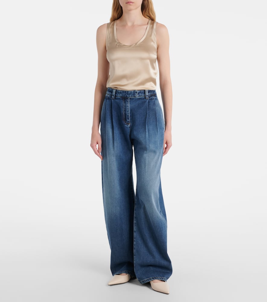 Mid-rise wide-leg jeans