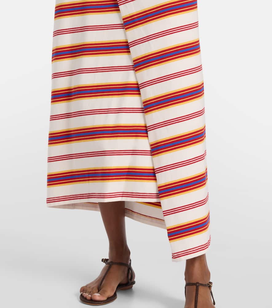 Striped cotton-blend jersey maxi dress