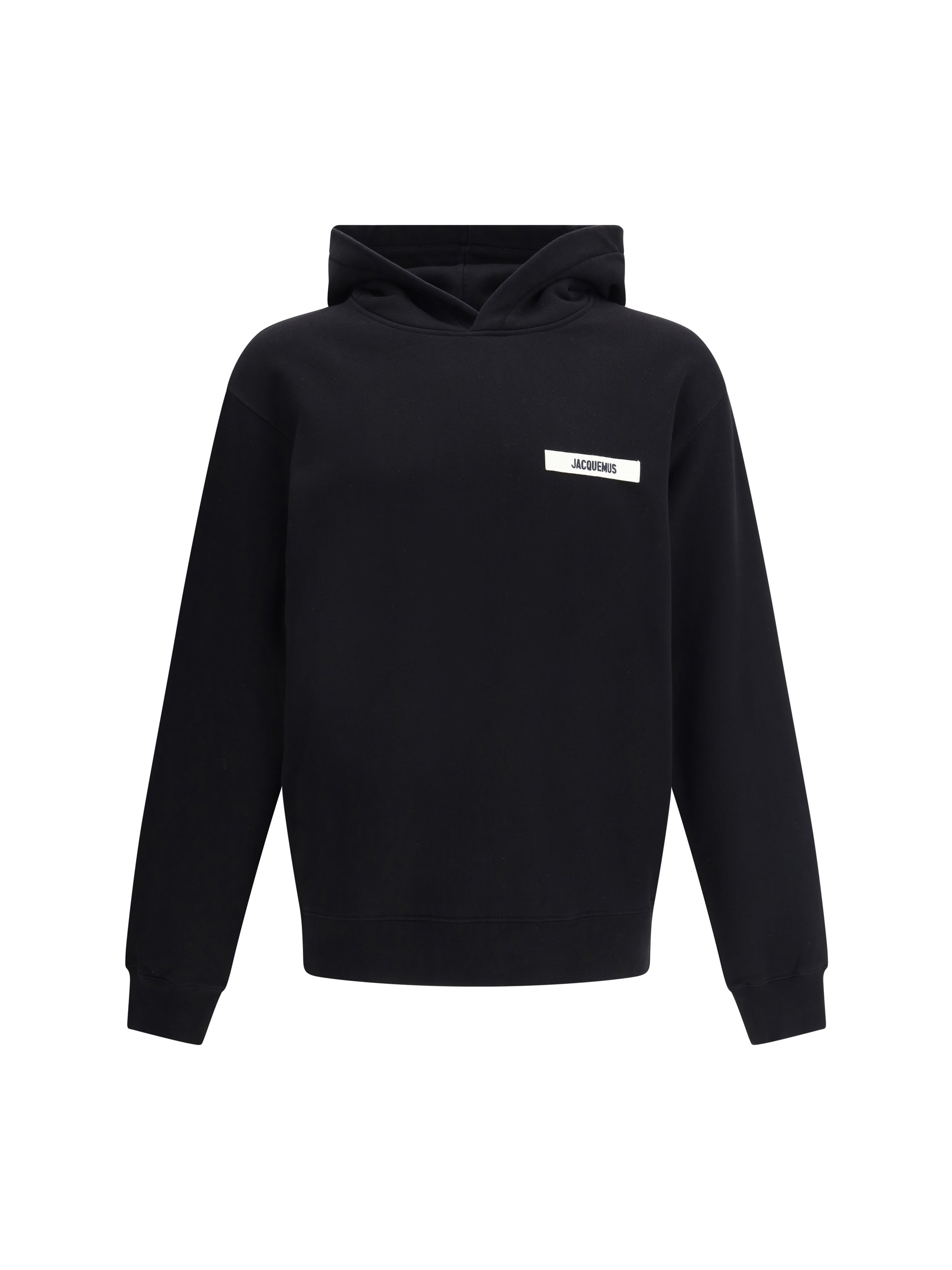 Logo-Patch Cotton Hooded Sweatshirt — Black